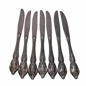 Renoir Pembrooke by Oneida‎ stainless Modern Hollow knives 9" set of 7 Glossy